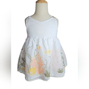 Cynthia Rowley White Sleeveless Shirt with Sea Design Size Medium 7-8